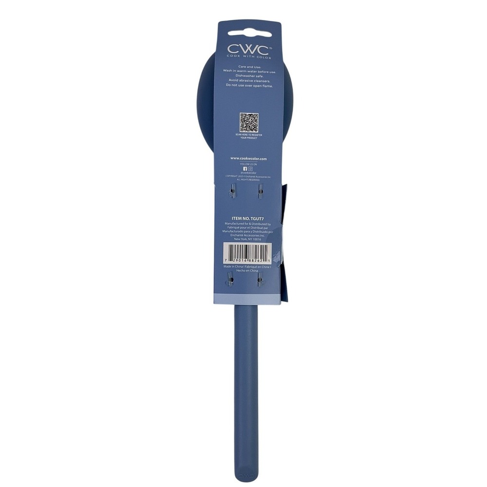 CWC Cook With Color Silicone Spoon Blue BPA Free Heat Resistant Kitchen Utensil - Picture 3 of 6